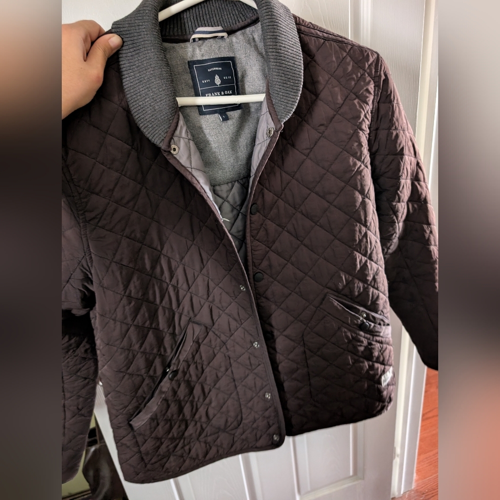 Frank & Oak Dark Brown Quilted Jacket